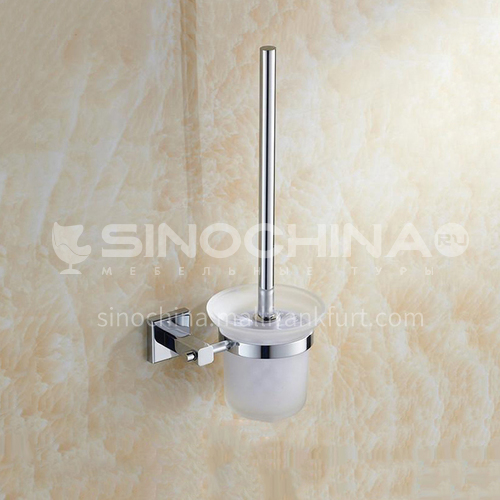 Bathroom bathroom wall mounted stainless steel matte glass toilet brush set8608